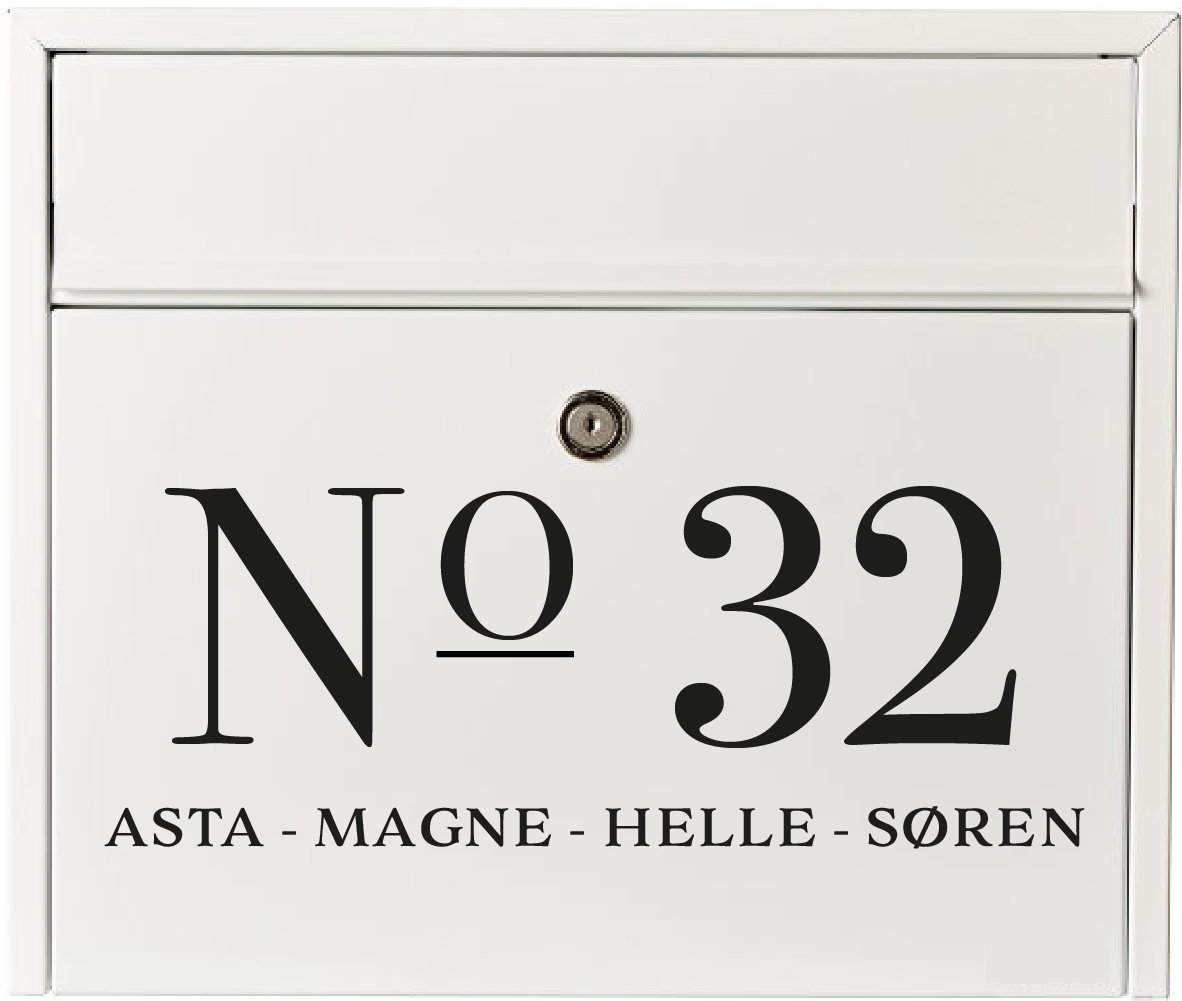Nummer og navne til postkasse. - MoodTiles