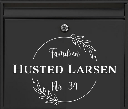 Postkasse klistermærke med krans - MoodTiles