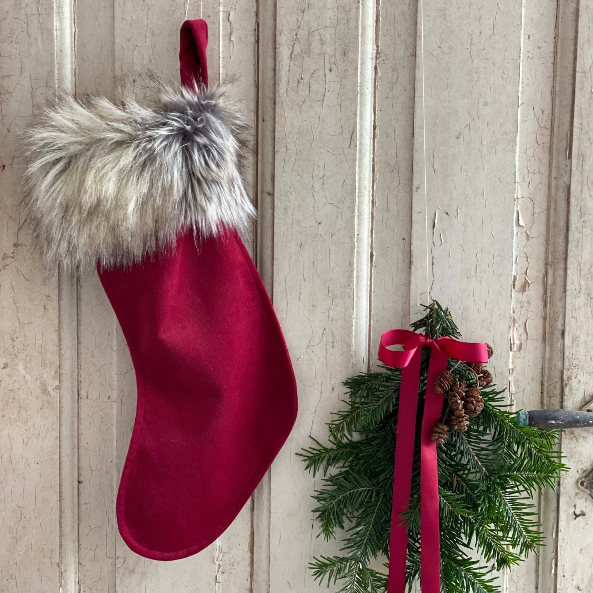 Rød julesok med eller uden navn - MoodTiles