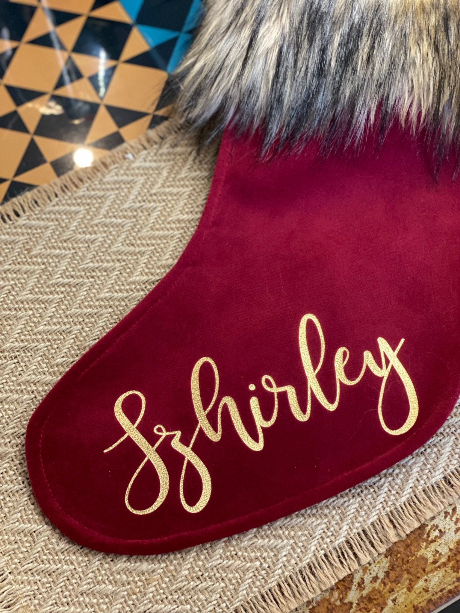 Rød julesok med eller uden navn - MoodTiles