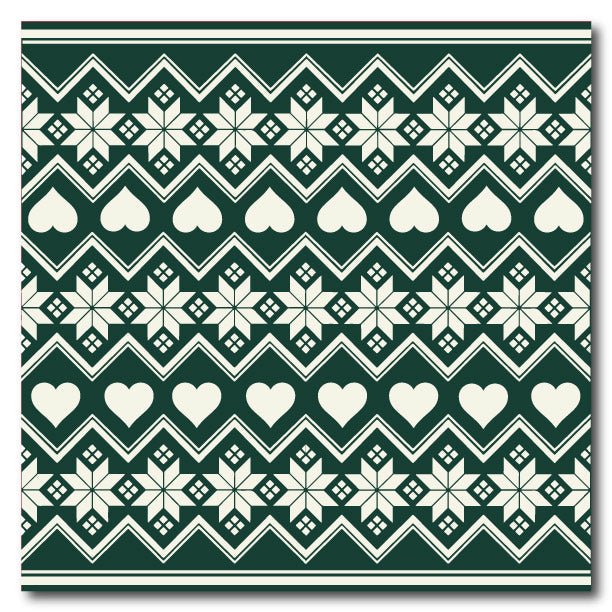 Stars and hearts green 20x20cm
